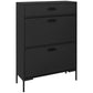 HOMCOM Modern Shoe Cabinet Storage 12 Pair Shoe Organizer with 2 Flip Doors Drawer and Adjustable Shelf White