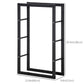 HOMCOM Firewood Rack Outdoor, Log Holder Fireplace Storage Rack with Handles and 220 lbs. Weight Capacity, 23.6" x 9.8" x 39.4", Black