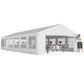 Outsunny 32'x16' Large Patio Gazebo, Steel Party Event Wedding Tent Canopy Carport Garage W/ 4 Removable Sidewalls for Outdoor Parking, White