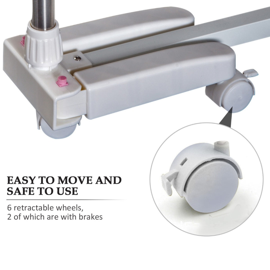 HOMCOM 4 Layers Folding Laundry Rack Stand Dryer Storage Towel Rack Rolling