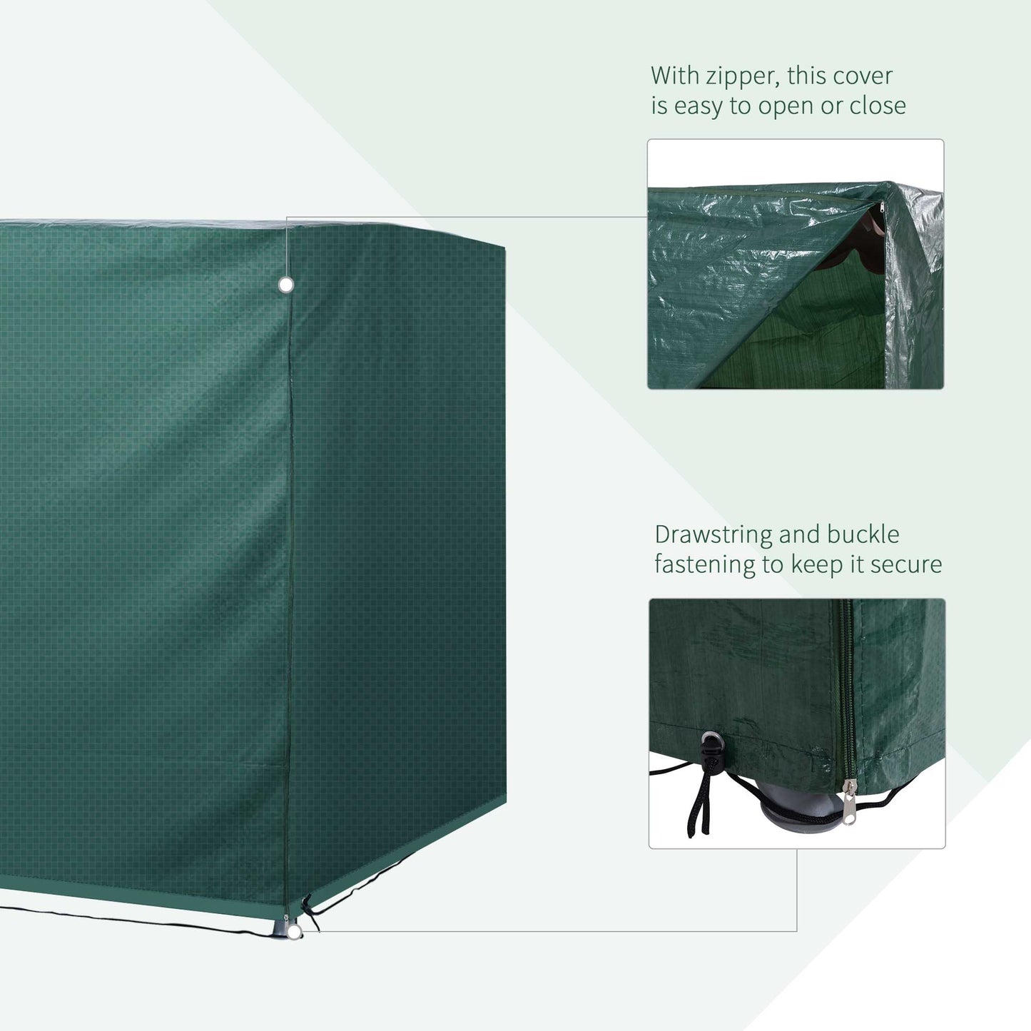 Outsunny 3-Seater Patio Swing Cover, Outdoor Garden Furniture Protection Hammock Glider Cover, Waterproof Dustproof Windproof, 85" x 61" x 59", Dark Green