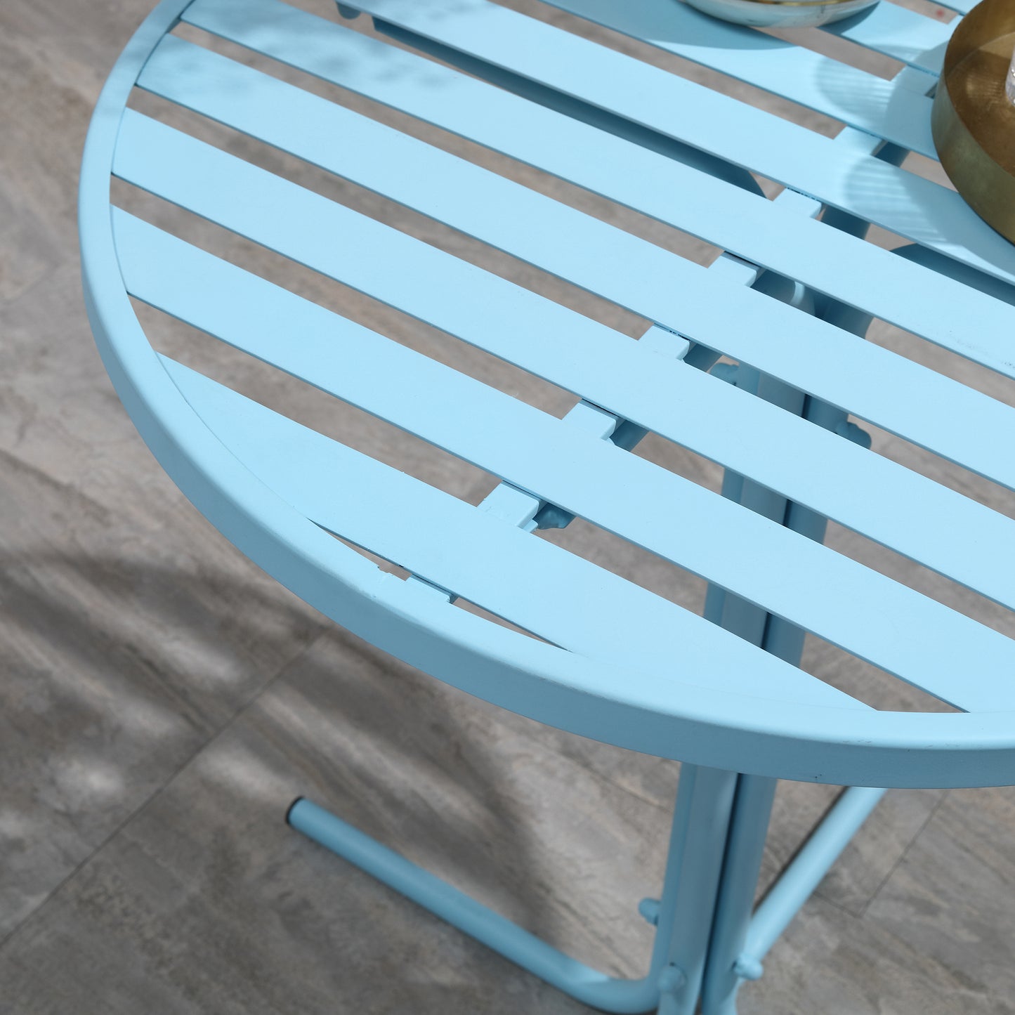 Outsunny 3 Pieces Patio Bistro Set, Metal Frame Garden Coffee Table Set with 2 Chairs & Round Table for Outdoor Yard Porch Poolside Balcony, White