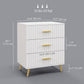 HOMCOM 3 Drawer Cabinet, Drawer Chest for Bedroom, Chest of Drawers with Aluminium Legs and Gold Handles, Dark Grey