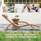 Outsunny Outdoor Wood Chaise Lounge Chair Recliner Patio Camping with Headrest, Teak & Black