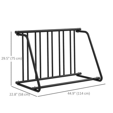 Soozier All-Steel Bike Rack, 45" Bike Stand, 3-Bike Capacity, Single-Side, for Garages Streets Yards Schools