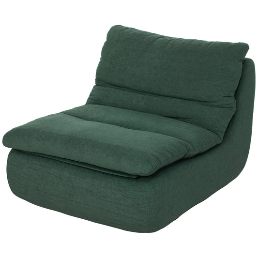 HOMCOM Floor Sofa with Single Piece Ultra High-Density Foam, Armless Floor Chair for Living Room, Bedroom, Home Office, Green