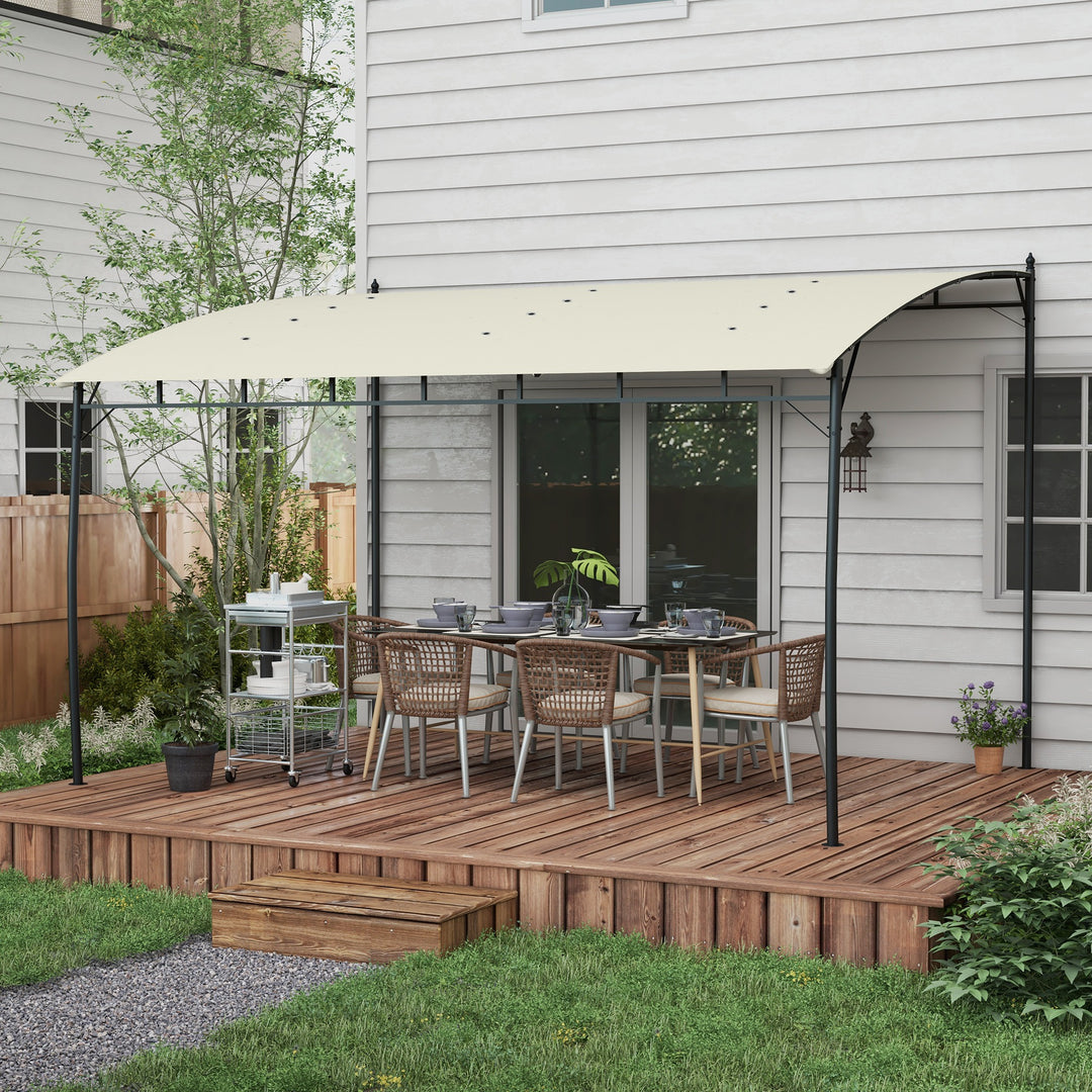Outsunny 10' x 13' Outdoor Pergola with UV30+ Protection Canopy and Steel Frame for Porch, Patio, Deck, Backyard, Dark Grey