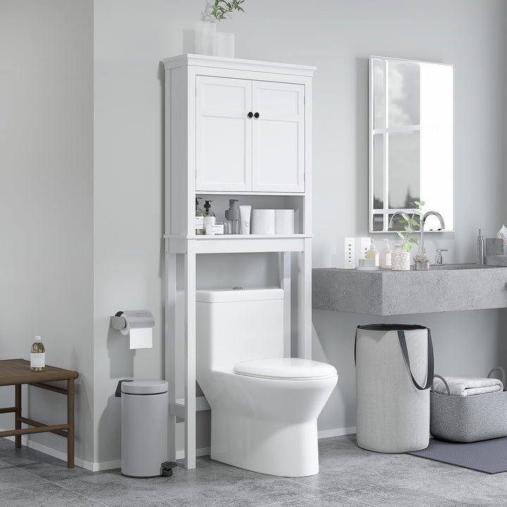 HOMCOM 3-Tier Over Toilet Storage Unit Washing Machine Cabinet Dryer Cabinet with Adjustable Shelf for Bathroom, Laundry