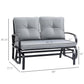 Outsunny 2-Person Outdoor Glider Chair, Patio Double Rocking Loveseat with Steel Frame and Cushions for Backyard, Garden and Porch, Red