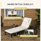 Outsunny Outdoor Lounger, Patio Lounger with 5-Level Adjustable Back, Headrest for Poolside, Garden, Backyard, Cream White