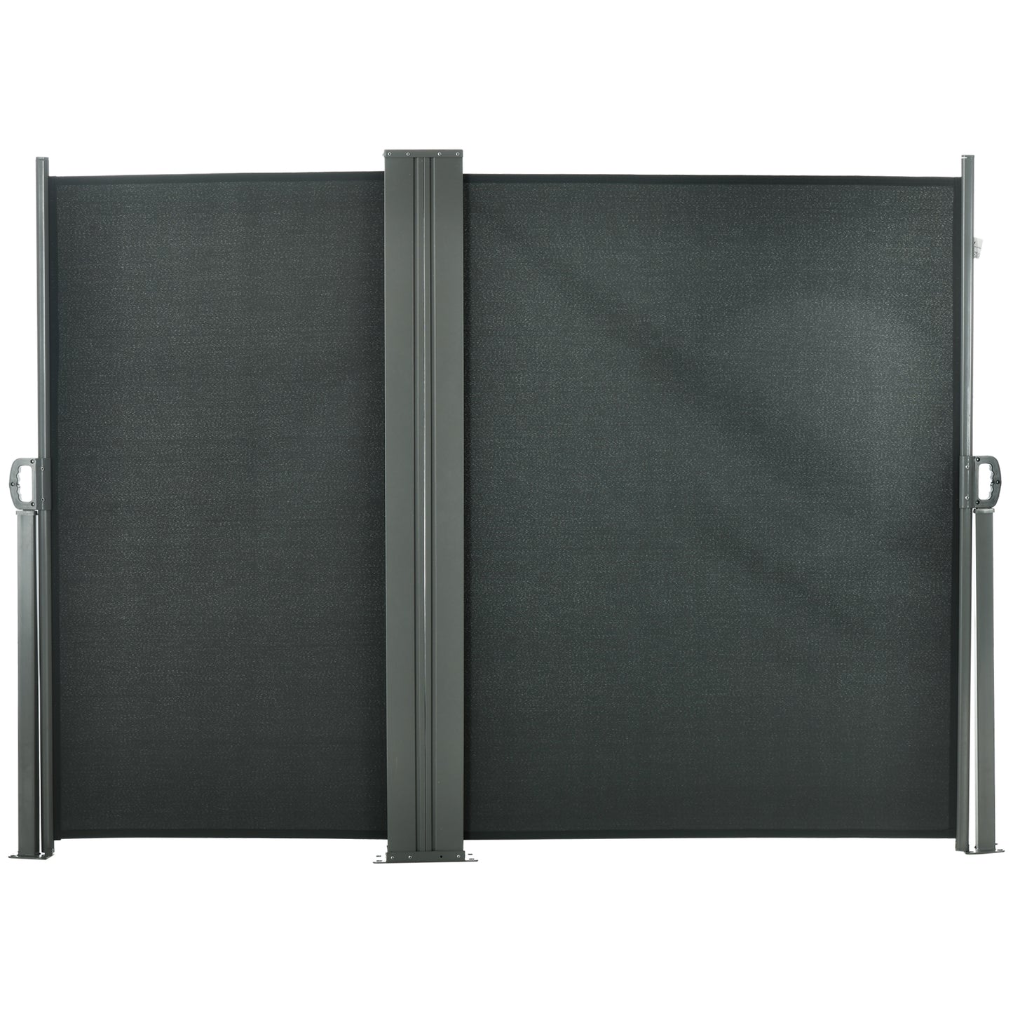 Outsunny Double Retractable Side Awning, 236" x 63" Outdoor Privacy Wall, Patio Screen for Garden, Balcony, Backyard, Grey