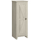 HOMCOM 48" Farmhouse Kitchen Pantry Storage Cabinet with Barn Door, Kitchen Pantry Cabinet with Adjustable Shelves, Natural