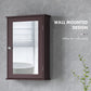 kleankin Bathroom Mirror Cabinet, Wall Mounted Medicine Cabinet with Door and Shelves, White