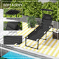 Outsunny Folding Chaise Lounge with Adjustable Sunroof, Outdoor Quick Dry Padded Tanning Chairs with Headrest, Reclining Back Outdoor Lounge Chair, for Beach, Yard, Patio, Blue