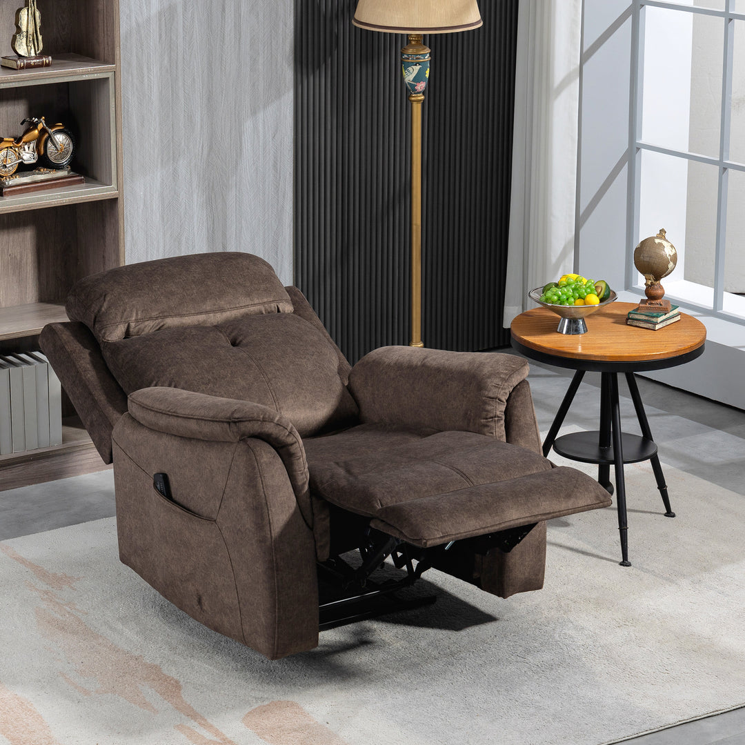 HOMCOM Manual Recliner Chair with Vibration Massage, Reclining Chair for Living Room with Side Pockets, Dark Grey