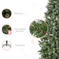 HOMCOM 7.5ft Artificial Christmas Tree, Flocked Christmas Tree with Pine Cones, 1119 Branch Tips and Metal Base, Green