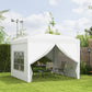 Outsunny 9.7' x 9.7' Outdoor Pop Up Party Tent Wedding Gazebo Canopy with Carrying Bag (White)