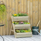 Outsunny 3 Tier Elevated Planter Box, Vertical Wooden Raised Garden Bed for Flowers, Vegetables, Herbs, 26" x 30" x 30", Green