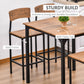 HOMCOM 5-Piece Counter Height Bar Table and Chairs, Square Dining Table and Chairs Set for 4, Industrial Pub Table and Chairs
