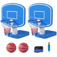 HOMCOM 51"-64" Height Adjustable Basketball System Poolside Hoop Stand Portable with Wheels