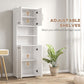 kleankin Bathroom Cabinet, Freestanding Linen Cabinet with Open Shelves and Cupboards, 23.6"x13.2"x72", White