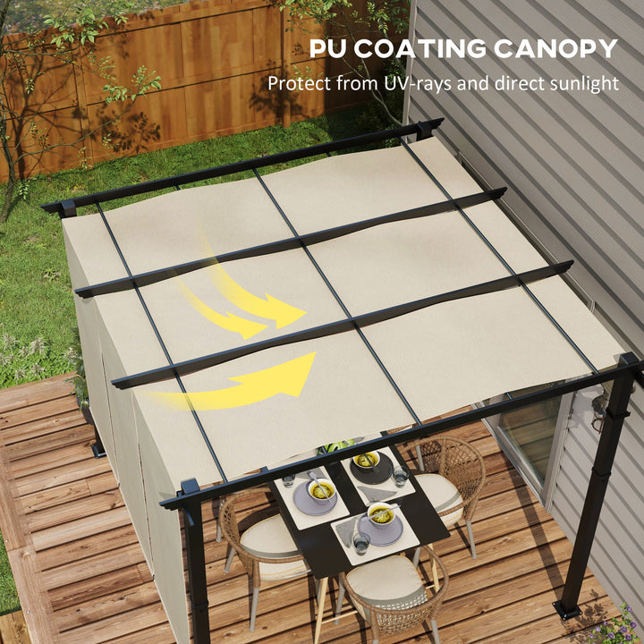 Outsunny 10' x 10' Metal Pergola, Outdoor Pergola with Retractable Canopy, for Garden, Patio, Backyard, Deck