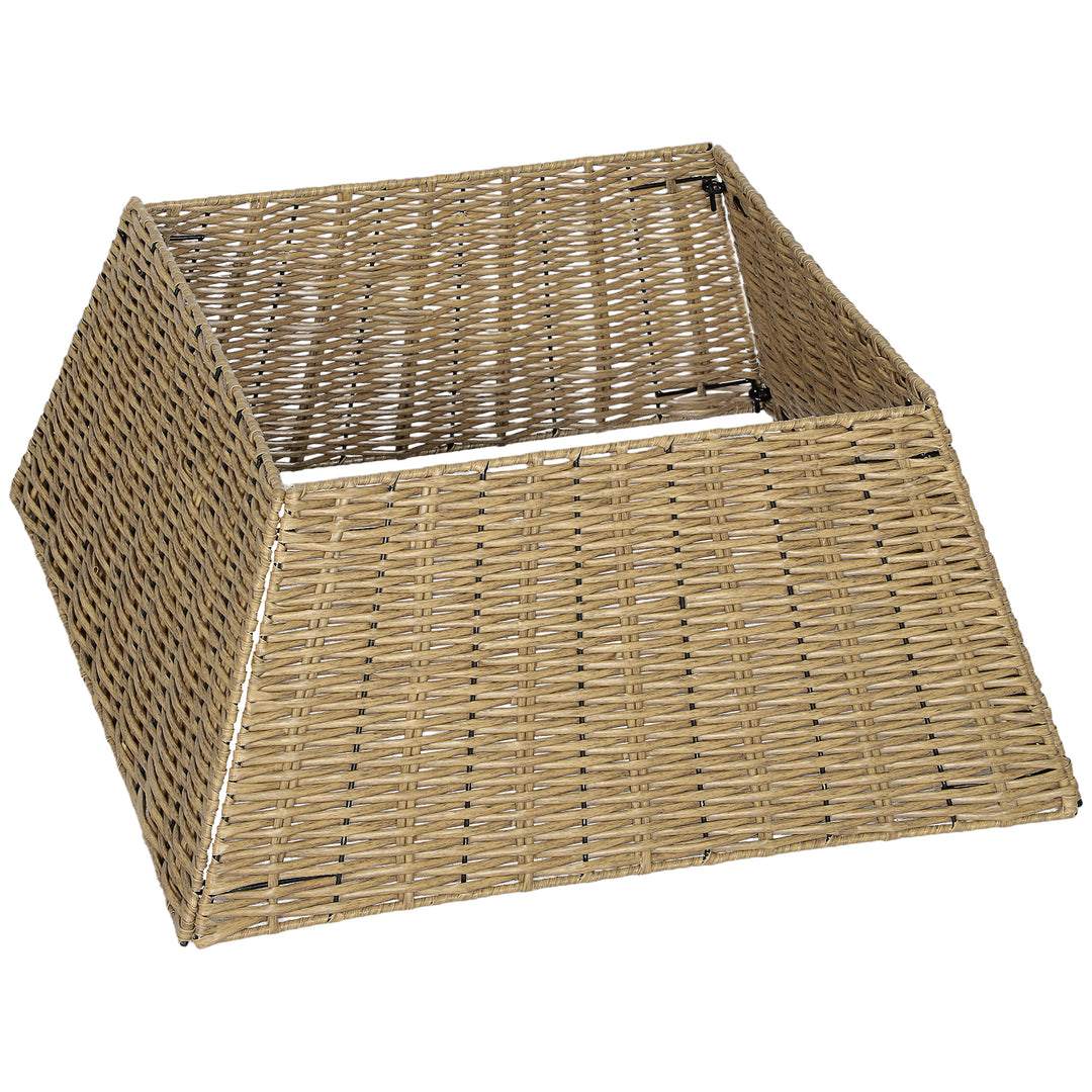 HOMCOM Rustic Christmas Tree Skirt, Plastic Christmas Tree Collar for Party, Holiday, Home Decoration, Natural