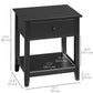 HOMCOM Modern Style Nightstand, Small End Table with Drawer and Storage Shelf for Bedroom, Living Room, White