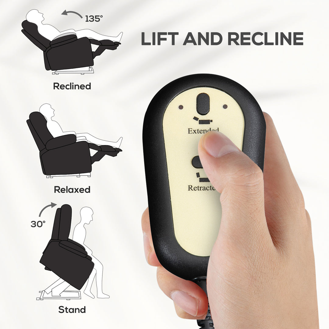 HOMCOM Lift Chair for Elderly, Power Chair Recliner with Remote Control, Side Pockets for Living Room, Dark Grey