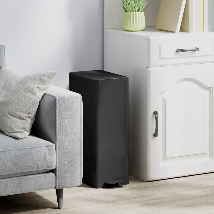 HOMCOM 5.3 Gallon Stainless Steel Kitchen Garbage Can with Soft-close Lid, Foot Pedal, Fingerprint-Proof, Silver