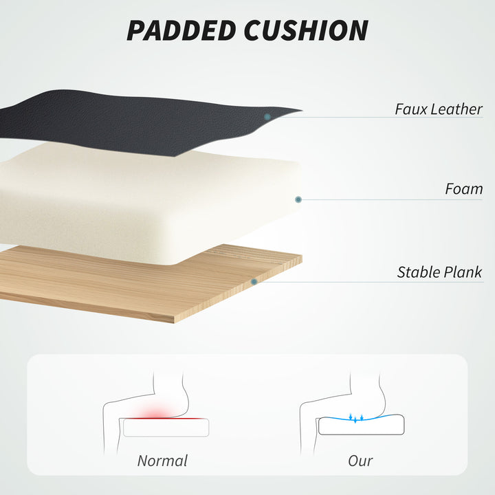 HOMCOM Executive Office Chair, Pet-Friendly Leather Ergonomic Desk Chair with Footrest, Swivel Recliner for Home Office, Black