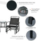 Outsunny Outdoor Glider Bench with Coffee Table, Patio 2-Seat Rocking Chair Swing Loveseat with Breathable Sling for Backyard Garden Porch, Black