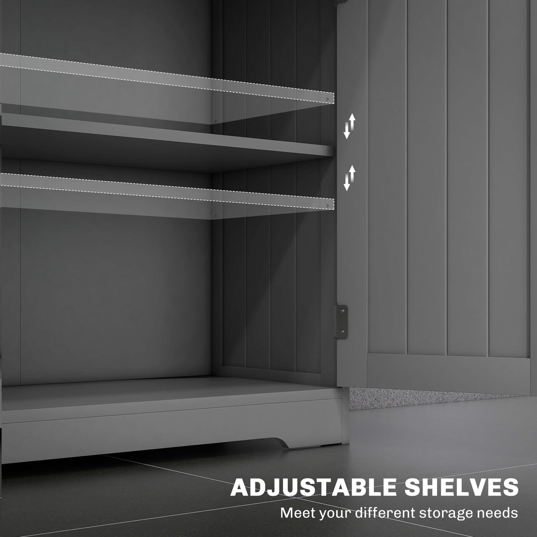 kleankin Bathroom Cabinet, Bathroom Storage Cabinet with 2 Drawers, Adjustable Shelf for Living Room, Entryway, White