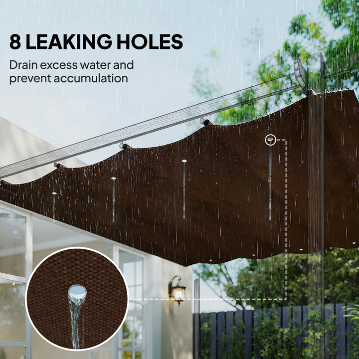 Outsunny 8' x 9.4' Retractable Pergola Canopy Replacement, Fit 7' x 10' Frame, UV30+ Pergola Cover Top Only, Cream