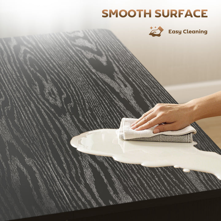 HOMCOM Extendable Dining Table, Expandable Kitchen Table for Small Spaces, Seats up to 6 People, Dark Brown