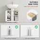 HOMCOM Under Sink Bathroom Cabinet with 2 Doors and Shelf, Pedestal Sink Bathroom Vanity Furniture, White