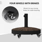 Outsunny 20.5" Round Parasol Base Resin Patio Umbrella Base Garden Parasol Holder Outdoor Offset Weight Stand with Wheels Black