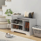HOMCOM Upholstered Shoe Storage Bench, Hallway Shoe Storage with Seat, Drawer, 3 Open Shelves for Entryway, White