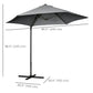 Outsunny 8.5FT Outdoor Cantilever Roma Parasol with 360Â° Rotation and Cross Base, Offset Patio Umbrella for Garden, Dark Grey