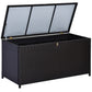 Outsunny Outdoor Storage Box with 118 Gallon Storage, Plastic Top Lid, Handles for Cushions, Pool Essentials, Garden Tools, Grey