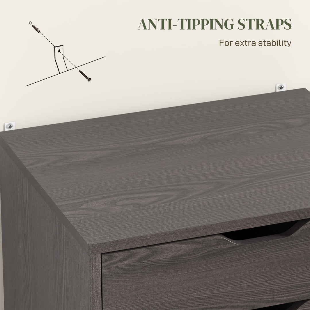 Vinsetto 7-drawer Vertical File Cabinet for Home Office, Storage Cabinet with Wheels, 18.7"x15.6"x35.4", Black