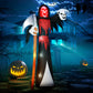 Outsunny 12 FT Halloween Inflatable Grim Reaper, Blow Up Garden Decor with Built-in Lights for Halloween Party Indoor, Outdoor
