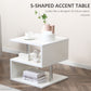 HOMCOM Wooden S Shape End Table 3 Tier Storage Shelves Organizer Living Room Side Table Desk Black