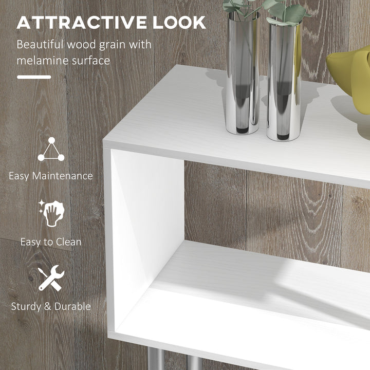 HOMCOM 5-Tiers Geometric Wooden Bookcase S-Shaped Storage Bookshelf Display with Metal Frame for Living Room, Bedroom, Home Office, Black