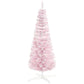 HOMCOM 6ft Flocked Christmas Tree, Pencil Artificial Christmas Tree with Realistic Branches, Pink