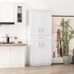 HOMCOM 72" Storage Cabinet, Freestanding Kitchen Pantry Cabinet with 4 Doors, Drawer and 3 Adjustable Shelves, White