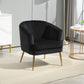 HOMCOM Fabric Armchair, Modern Accent Chair with Gold Metal Legs for Living Room, Bedroom, Home Office, Grey