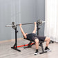Soozier 2-Piece Barbell Rack, 53.5"-69.3" Height Adjustable Squat Rack Bench Press Rack, 440LBS Capacity
