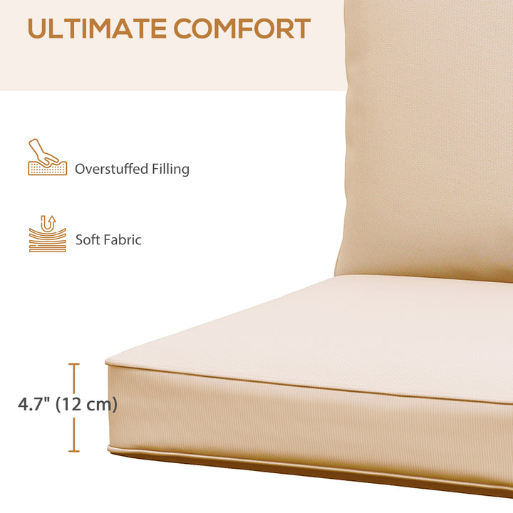 Outsunny Patio Chair Cushions, Thick Deep Seat Outdoor Seat Cushion with Back Cushion, Beige