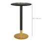 HOMCOM High Top Bar Table, Modern Round Dining Table with Faux-marbled Top and Gold Base, Bistro Table for 2 People, Black